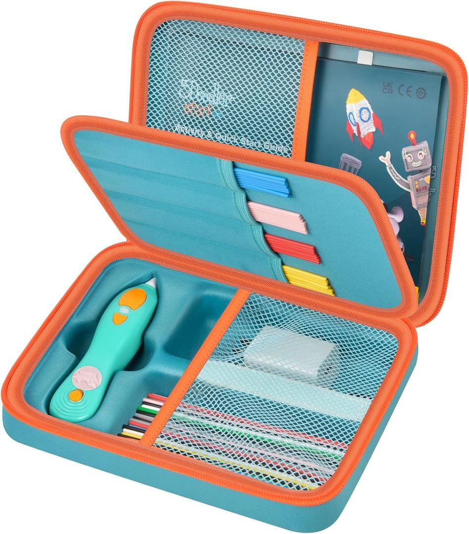 casmilee Case Compatible with 3Doodler Start+ Essentials 3D Pen Set, Art Activity Set Storage for Educational STEM Toy, Hold Plastic Filaments Strands- Green