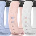 Meliya Compatible with Fitbit Inspire 3 Bands for Women Men, Floral Engraved Silicone Straps Replacement Wristband for Fitbit Inspire 3 Fitness Tracker
