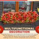Janinka 6 Bundles Fall Artificial Flowers for Outdoors Fake Daisy Bouquet Silk Mums Flowers Bulk Look Real UV Resistant Outside Faux Plants for Garden Planter Front Door Porch Patio Decor (Red)