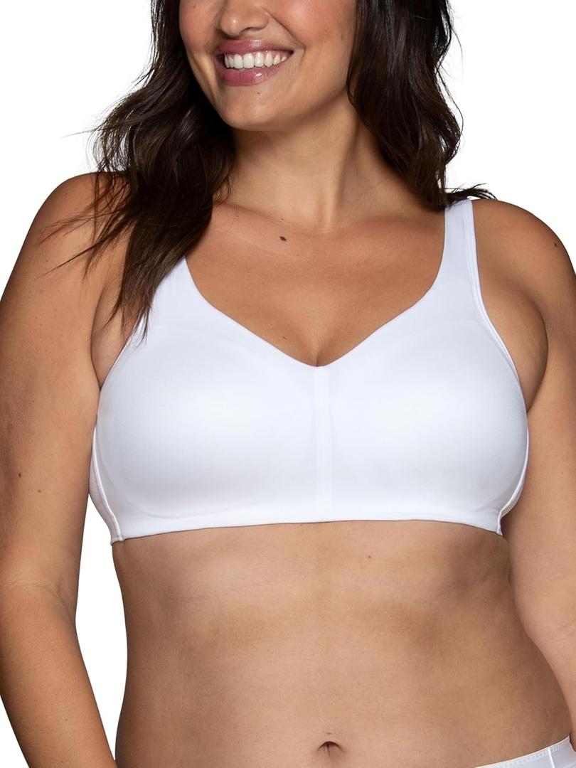 Vanity Fair Women's Beauty Back Smoothing Wireless Bra, Comfort and Support, Simple Sizing (White, L)