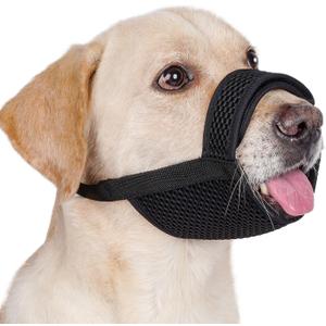 Mayerzon Dog Muzzle with Hook and Loop for Large Medium Small Dogs, Patented Soft Mesh Beagle Labrador Puppy Muzzles for Biting Chewing Grooming, Breathable, Adjustable, Allows Panting Drinking Large
