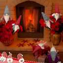 Soulchen Christmas Tree Decorations Set of 6, Red Grey 12 Inch Gnome on a Stick Large Santa Claus Dwarfs Ornaments for Christmas Tree Wreath Decor Vase Filler