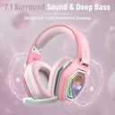 Ozeino 2.4GHz Wireless Gaming Headset with Microphone, 2.4G USB & Type C Transmitter - 30h Battery Life - RGB Lighting Gaming Headphones for PS5, PS4, PC, Phone