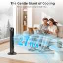 Antarctic Star T36 Tower Fan-36 Inch, Bladeless Oscillating Fan with Remote, 6 Speeds & 4 Modes, LED Display, 9H Timer, Quiet Floor Standing Fan for Bedroom Living Room Office, Black