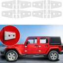 8PCS Door Hinge Covers Trim Accessories for 2007-2018 Jeep Wrangler JK JKU Sport Rubicon Sahara X Unlimited 2-Door & 4-Door (White)