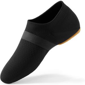 SANGEESON Jazz Shoe Slip-on for Women and Men's Dance Shoes (7-7.5 Women/6-6.5 Men, Black)