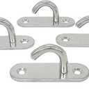 Stainless Steel Ceiling Hooks & Wall Hangers - Heavy Duty M8 Screw Mount, Rust-Proof Anchor Straps for Garage, Outdoor, Storage (4-Pack)