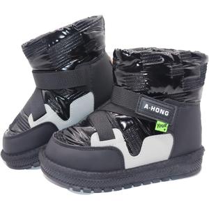 Girl's Boots Kids Glitter Snow Boots Durability Slip Resistant Outdoor Ankle Boots(Toddler/Little Kids) (Ablack), 13