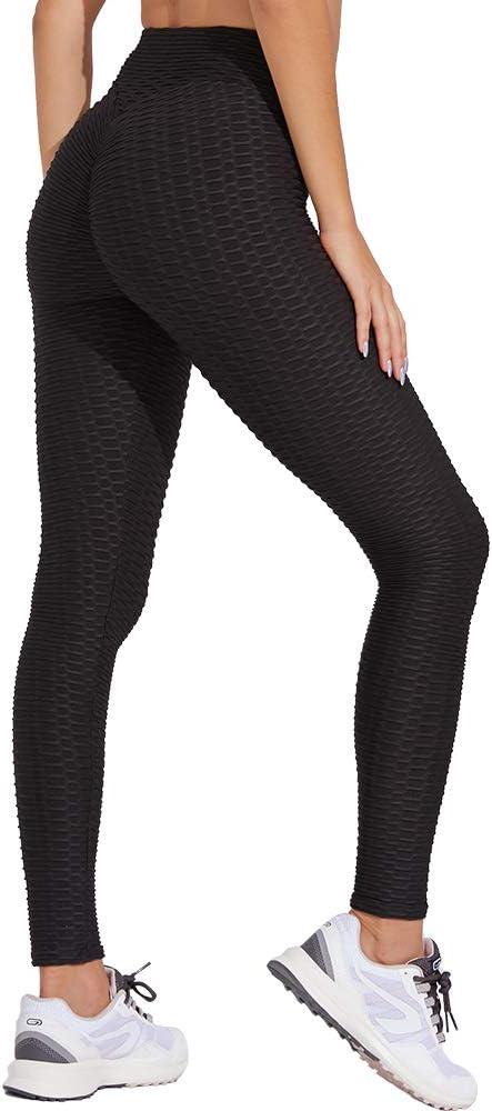 THE GYM PEOPLE Tummy Control Workout Leggings with Pockets High Waist Athletic Yoga Pants for Women Running, Fitness Silver/Black L