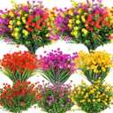 WILLBOND 36 Bundles Artificial Flowers for Outdoor, UV Resistant Faux Artificial Plants Shrubs Flower Bulk for Outside Front Porch Hanging Planter Window Box Garden Summer Decor (Bright Colors)