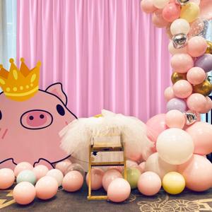 Pink Backdrop for Parties, Polyester Photography Backdrop Drapes for Baby Shower, Wedding Decorations, 5ftx8ft, Set of 2 Panels