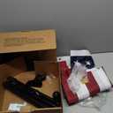 ZMTECH American Flag with Pole- 5FT 1" Stainless Steel Flag Poles with Holder for Outside House, Upgraded Tangle Free Rings and Bracket, Residential or Commerical (Black, No Light)