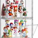 JOYZAN Acrylic Display Case 2 Pack Display Boxes for Collectibles, Figure Display Case with Magnetic Door, Stackable Clear Box with Moveable Cylindrical Modules for Popmart, Funko, Hobby, Doll