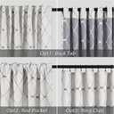 Nanspring Grey Geometric Pattern Off White Curtains 84 Inch Length 2 Panels Set for Living Room Back Tab Rod Pocket 50% Blackout Elegant Neutral Farmhouse Decor Curtain for Bedroom Dinner Room 52x84