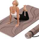 Large Yoga Mat-72x36x0.4 Extra Width  Thick,Comfortable,Non-Slip Exercise Mat-Works Great on All Floor for Stretching,Yoga Studio,Gym or Home Workouts (Brown)