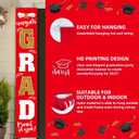 Graduation Decorations 2026 Banner Porch Sign Red Gold for Class of 2026 Graduates Party Supplies