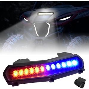 LED Hood Scoop Light for Yamaha RMAX 1000, RGB Hood Spot Light with Blue Amber Strobe Lamp for Yamaha Wolverine RMAX2 RMAX4 1000 2021-2025 Accessories (1PCS)