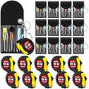 Mootycapa 6 Pcs Mini Screwdriver Keychain Tape Measure Keychains Set Mens Gift Bulk Retractable for Adult Xmas Tool Birthday Party