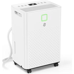 HUMILABS 1600 sq. ft. Dehumidifier for Basement, 21 Pint Dehumidifier for Home with Drain Hose, Auto Modes, 24H Timer, Child Lock, 37dB. Ideal for Bathrooms, Basements, and Large Rooms.