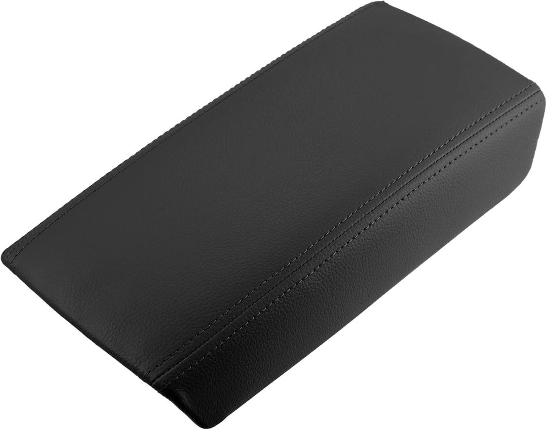 X AUTOHAUX Car Center Console Lid Armrest Seat Box Cover Protector for Honda Accord 7th 2003-2007 Armrest Cover Pad Faux Leather Black