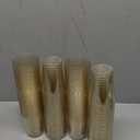 I00000 100 Pack 10oz Gold Plastic Cups, Premium Disposable Gold Glitter Plastic Cups for Martini and Cocktail,Hard Clear Cup with Gold Glitter Perfect for Fancy Wedding and Elegant Party