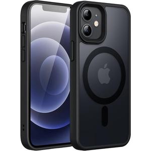 TORRAS Magnetic Guardian Case Designed for iPhone 13 Mini [Military Grade Drop Tested] [MagSafe Compatible] Slim Translucent Matte Case for iPhone 13 Mini, Matte Black