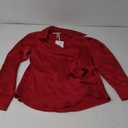 GRACE KARIN Women's Satin Silk Blouses Wrap V Neck Shirts Long Sleeve Elegant Tie Waist Office Formal Work Tunic PulloverTops Red S