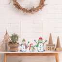 CYNOSA 3Pcs Snowman Table Signs Christmas Decorations for Home Christmas Decor Winter Rustic Wooden Snowman Tabletop Centerpieces Block Signs Decorations for Xmas Holiday Party Indoor Home Decor