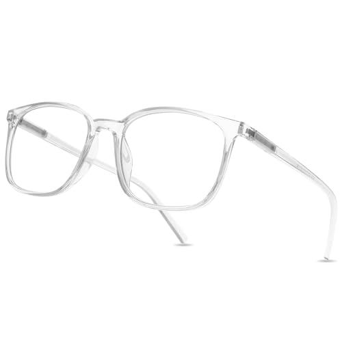 Gaoye Blue Light Blocking Glasses Women/Men, Computer Gaming Fake Eyeglasses Anti UV Ray-Spring Hinge (Clear)