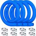 Replacement Pool Hoses for Above Ground Pools, 4 Pack, 1-1/4" Diameter x 59" Length, Includes 8 Metal Clamps, Compatible with All 1.25" Pool Filter Pumps