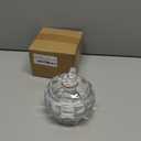 Crystal Pumpkin Jar with Lid, Glass Candy Bowl with Cover for Halloween, Decorative Candy Dish for Home Decor, Party Centerpieces (S, Clear)