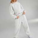 AUTOMET Womens 2 Piece Outfits Lounge Hoodie Sweatsuit Sets Oversized Sweatshirt Baggy Fall Fashion Sweatpants with Pockets (Gray, XL)