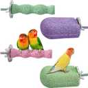 4PCS Bird Beak Grinding Stone,Cage Accessories for Parakeets,Bird Parrot Cage Perch, Stand Platform Foot Claws Trimmer Chewing Toys for Budgies, Parakeets, Cockatiels, Conures
