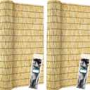 ZNCMRR Reed Fencing Rolls 2 Pcs Natural Bamboo Fence 4FT X 16.4FT Privacy Screen Curtains Fence for Balcony Patio Garden Backyard Shades Outdoor（Yellow）