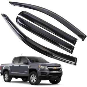 Rain Guards for Chevrolet (Chevy) Colorado/GMC Canyon Crew Cab 2015-2022, Tape-on Side Window Deflectors for Chevrolet Colorado, Window Visors for Chevrole Trucks,for Chevrolet Car Accessories, 4 pcs