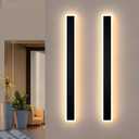 2 Pack 39.3 inch Modern Led Outdoor Wall Light, 3000K-6000K 10%-100% Dimmable Lights for Outside, IP65 Waterproof Wall Sconce Light with Remote Control for Porch,Hallway, Garage,Patio,Stairway,Yard, 100CM