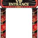 Peryiter 3 Pcs Movie Night Porch Sign Banner Movie Theme Party Decorations VIP Door Entrance Banner Theater Welcome Now Showing Lights Hanging Porch Sign Film Backdrop Red Carpet Party Decoration
