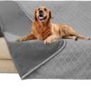 fuguitex Waterproof Dog Blanket Bed Cover Dog Crystal Velvet Moroccan Fuzzy Cozy Plush Pet Blanket Throw Blanket for Couch Sofa(40 * 60 inch, Light Grey+Grey)