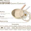 CAROTE 25PCS Ceramic Cookware Set, Pots and Pans set Non Stick, RV Kitchen Cooking Set Removable Handles, Oven Safe, Induction Cookware, Non-toxic Kitchen Cooking Set, PFAS and PFOA Free (Oatmeal)