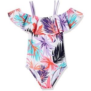 Kanu Surf Girls Peggy UPF 50+ Beach Sport Off Shoulder One Piece Swimsuit Size 12 2 Pcs