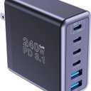 240W USB C Charger, 140W Laptop Fast Charger, PD3.1 PPS 6-Port USB Type C Wall Charger, Advanced GaN Power Adapter, for MacBook Pro 16'', iPhone 16 Series, iPad Pro, Galaxy, Pixel, and More