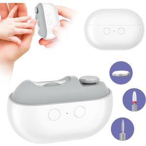 Electric Nail Clipper, 4 in 1 Fingernail Trimmer with LED Light, Type-C Rechargeable Safety Electric Nail Trimmer with Polishing and Grinding for Baby, Kids, Seniors, Caregivers etc. (White)