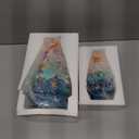 2 Pcs Christmas Tree with LED Lights Sea Star Christmas Tree Table Centerpiece Blue Ocean Xmas Tabletop Decorations (9.65"/6.81")