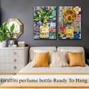 Framed Set of 2 Fashion Modern Graffiti Wall Art Colorful Street Art Canvas Painting - Perfume Bottle Posters Banksy Colorful Print Pop Art Pictures Wall Decor 16"*24"*2