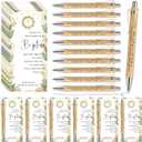 25 Sets Baptism Favors for Guests 25 Baptism Quote Bamboo Pens 25 Cross Baptism Thank You Cards Baptism Souvenir for Guests First Communion Party Favors Christian Gift