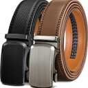BULLIANT Men Belts 2 Pack,Ratchet Sliding Belt Adjustable For Gift Mens Dress Casual 1 3/8",Cut for Fit
