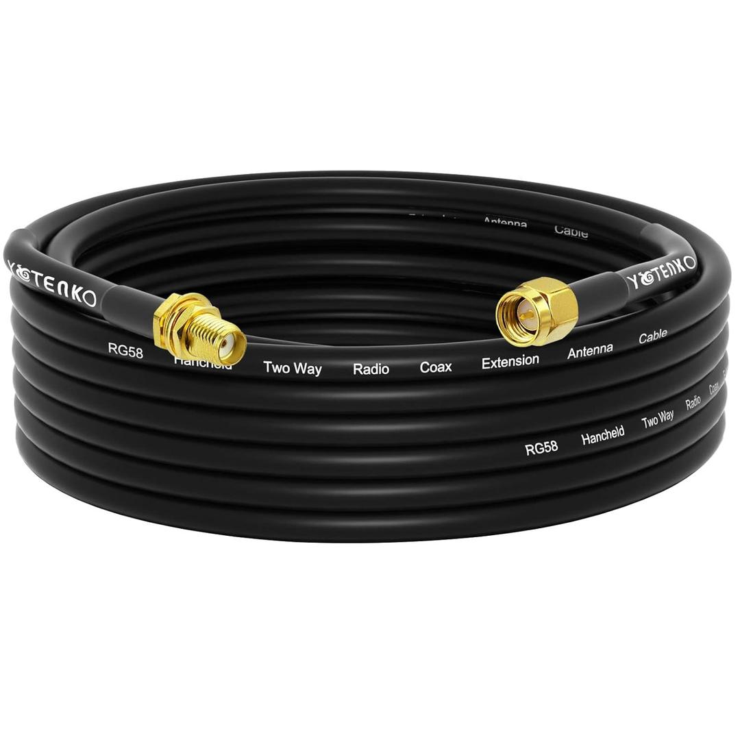 SMA Male to Female RG58 Coaxial Cable 25FT SMA Antenna Extension Cable Low Loss Relocation Coax (NOT for TV, WiFi)