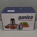 GANIZA Food Processors, Electric Food Chopper with Meat Grinder & Vegetable Chopper - 2 Bowls (8 Cup+8 Cup) with Powerful 450W Copper Motor - Includes 2 Sets of Bi-Level Blades for Fruits/Meat/Nuts (Black)