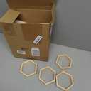 Gerrii 18 Pcs Mini Honeycomb Cupcake Stands Wooden Hexagon Cake Holders with 30 Bees 2 Bee String Lights 2 Sunflower Vine Garlands for Baby Bee Gender Reveal Birthday Baby Shower Wedding Party Decor