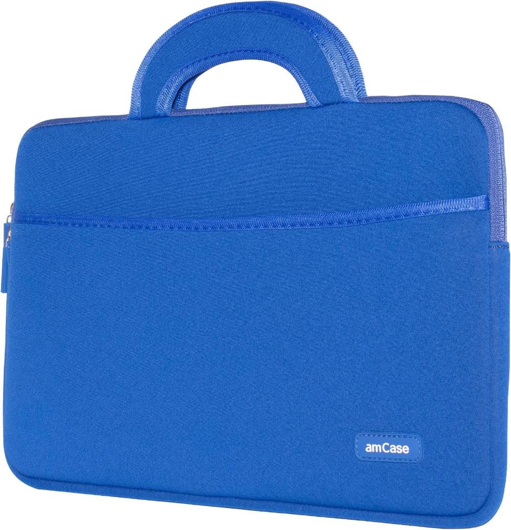 amCase for Chromebook Case-11.6 to 12 inch Neoprene Travel Sleeve with Handle-Blue